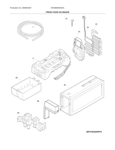 Fresh Food Ice Maker Diagram and Parts List for EW28BS85KSEA  Electrolux Refrigerator