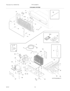Cooling System Diagram and Parts List for FPHF2399MF3  Frigidaire Refrigerator