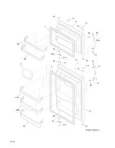 Doors Diagram and Parts List for FFHI1826PS3  Frigidaire Refrigerator