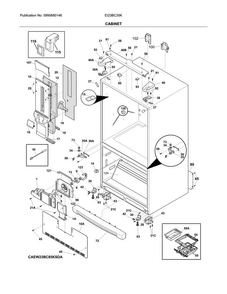 Cabinet Diagram and Parts List for EI23BC35KSDA  Electrolux Refrigerator