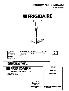 Cover Diagram and Parts List for FFU21D7HW2  Frigidaire Freezer