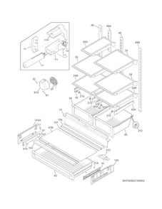 Shelves Diagram and Parts List for FGHB2735NF2  Frigidaire Refrigerator