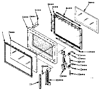Door Parts Diagram and Parts List for 5648748611  Kenmore Microwave