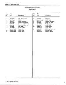 Room Air Conditioner Page 2 Diagram and Parts List for 5367G  Frigidaire Air Conditioner