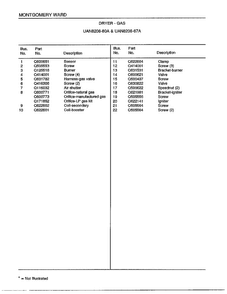Dryer-gas Page 4 Diagram and Parts List for 8208A  Frigidaire Dryer