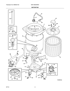 Motor/Tub Diagram and Parts List for MHE10BZDMW0  Frigidaire Washer