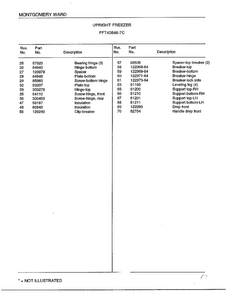 Upright Freezer Page 4 Diagram and Parts List for 40848-7C  Frigidaire Freezer