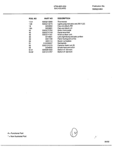 Backguard Page 2 Diagram and Parts List for 4803A  Frigidaire Range