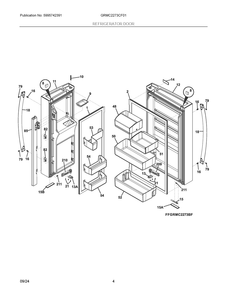 Refrigerator Door Diagram and Parts List for GRMC2273CF01  Frigidaire Refrigerator