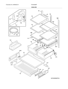 Shelves Diagram and Parts List for FGHN2866PPEA  Frigidaire Refrigerator