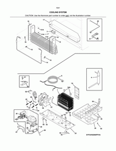 System Diagram and Parts List for 2537041941C  Kenmore Refrigerator