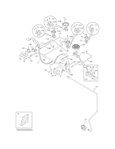 Burner Diagram and Parts List for EW30DS80RSA  Electrolux Range