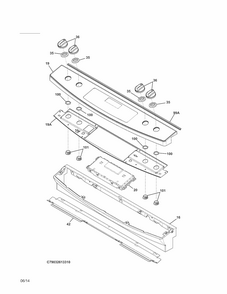 Backguard Diagram and Parts List for 79032613312  Kenmore Range