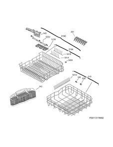 Racks Diagram and Parts List for LGID2475QF4A  Frigidaire Dishwasher