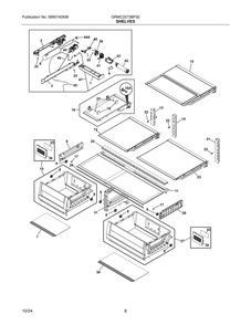 Shelves Diagram and Parts List for GRMC2273BF02  Frigidaire Refrigerator