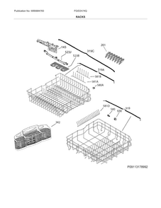 Racks Diagram and Parts List for FGID2474QF7B  Frigidaire Dishwasher