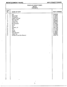 Room Air Conditioner Page 10 Diagram and Parts List for 5367A  Frigidaire Air Conditioner