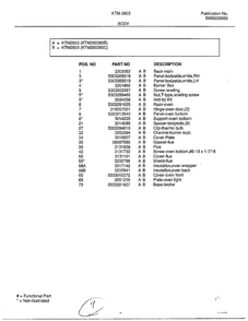 Body Page 2 Diagram and Parts List for 2803-80B  Frigidaire Range
