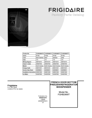 01 - COVER SHEET Diagram and Parts List for FGHB2868TD1  Frigidaire Refrigerator