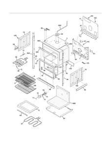Lower Oven Diagram and Parts List for FGET2745KBB  Frigidaire Wall Oven