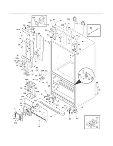 Cabinet Diagram and Parts List for EI23BC56IWD  Electrolux Refrigerator