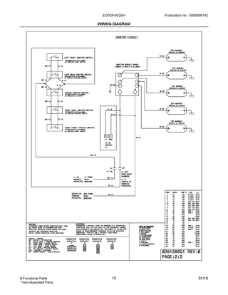 Wiring Diagram Diagram and Parts List for EI30GF45QSH  Frigidaire Range