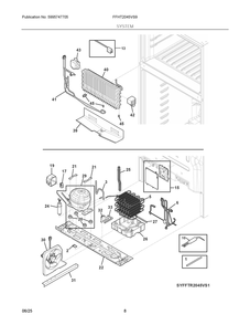 System Diagram and Parts List for FFHT2045VS9  Frigidaire Refrigerator