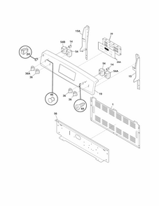 Backguard Diagram and Parts List for 79092303014  Kenmore Range
