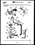 PUMP, WATER VALVE AND WATER INLET Diagram and Parts List for WDSFW0  Frigidaire Washer