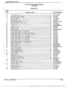 30" Gas Over/under Basic Body Page 2 Diagram and Parts List for 3448A  Frigidaire Range