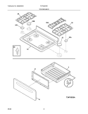 TOP/DRAWER Diagram and Parts List for FGF382HSE  Frigidaire Range