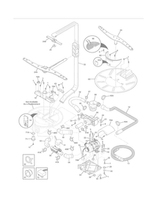 Motor & Pump Diagram and Parts List for EWDW6505GW1C  Electrolux Dishwasher
