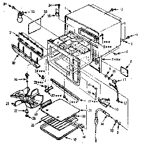 Cabinet Parts Diagram and Parts List for 5648744780  Kenmore Microwave
