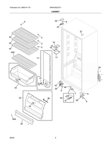 Cabinet Diagram and Parts List for MRAA2022CF1  Frigidaire Refrigerator