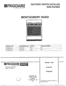 Front Page Diagram and Parts List for 2803-80B  Frigidaire Range