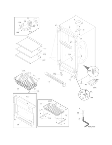 Cabinet Diagram and Parts List for FFFH17F6QWA  Frigidaire Freezer