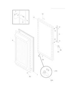 Door Diagram and Parts List for KRS220RHY3  Kelvinator Refrigerator