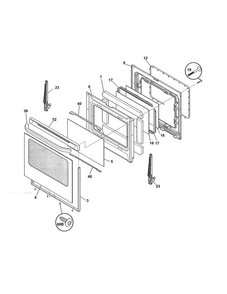 Door Diagram and Parts List for FFGF3051LSG  Frigidaire Range