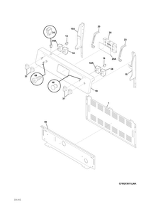 Backguard Diagram and Parts List for FFEF3011LWF  Frigidaire Range