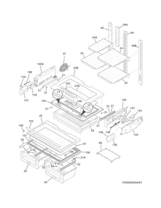 Shelves Diagram and Parts List for E23BC78IPSJA  Electrolux Refrigerator