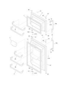 Doors Diagram and Parts List for FFTR1513LQ9  Frigidaire Refrigerator