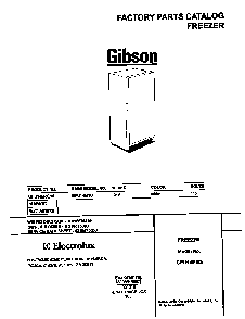 Cover Diagram and Parts List for GFU14M3GW1  Gibson Freezer
