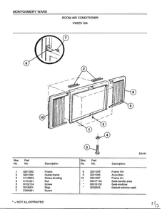Room Air Conditioner Page 5 Diagram and Parts List for 5119A  Frigidaire Air Conditioner