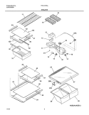 SHELVES Diagram and Parts List for FRT21P5AB8  Frigidaire Refrigerator