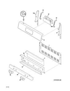 Backguard Diagram and Parts List for LFGF3053QFC  Frigidaire Range