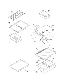 Part Location Diagram of 240358929 Maytag Refrigerator spill-safe shelf