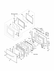 Doors Diagram and Parts List for 79047844408  Kenmore Microwave
