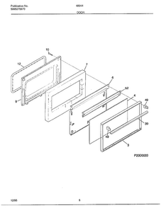 Door Diagram and Parts List for 480440D  Frigidaire Range