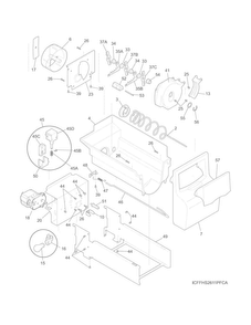 Ice Container Diagram and Parts List for FFHS2611PFCA  Frigidaire Refrigerator