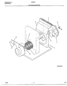 Air Handling Parts Diagram and Parts List for 5068007B  Frigidaire Air Conditioner